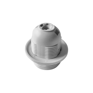 Thermoplastic E27 lamp holder with flange, white